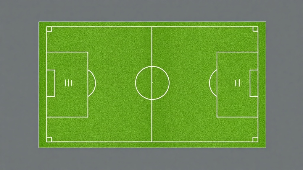 축구 경기장 전체 레이아웃과 필드 라인 마킹이 표시된 구조 다이어그램